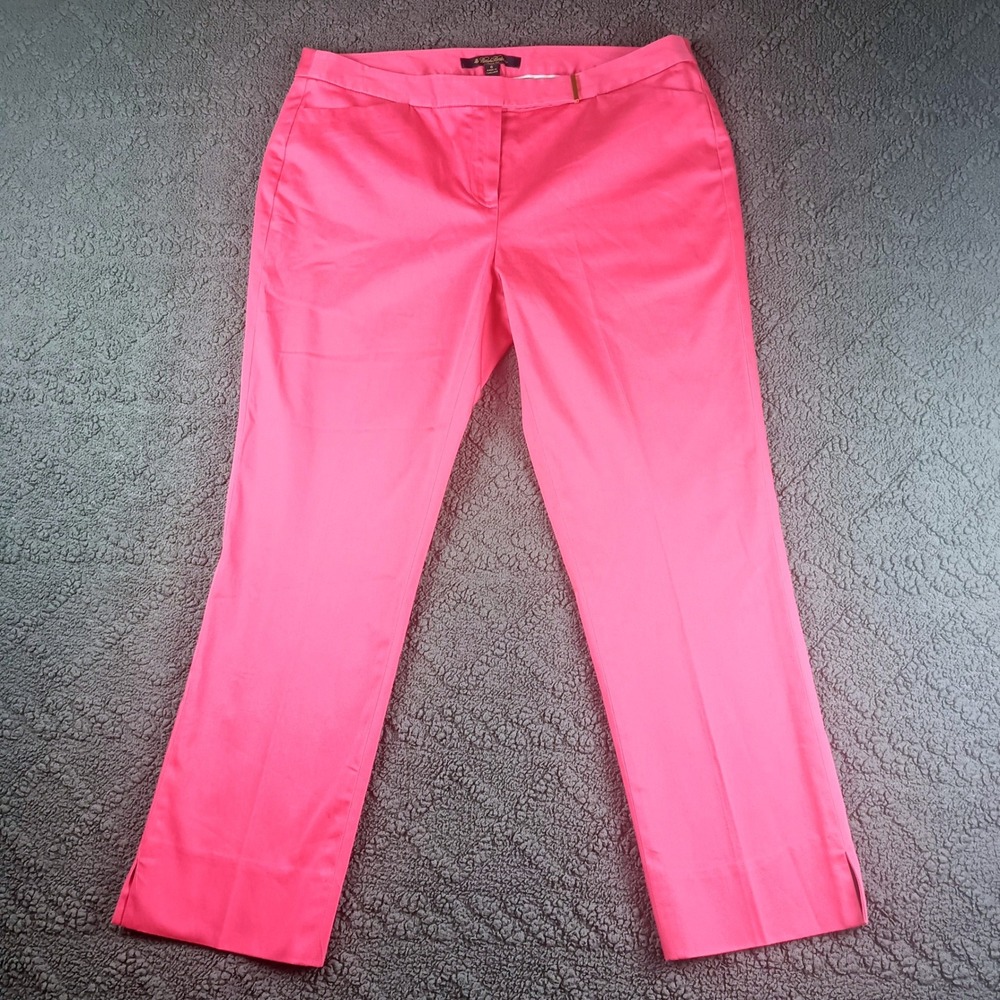 Brooks Brothers Women's 6 Fit Pink Cotton Stretch Straight Leg Ankle Pants